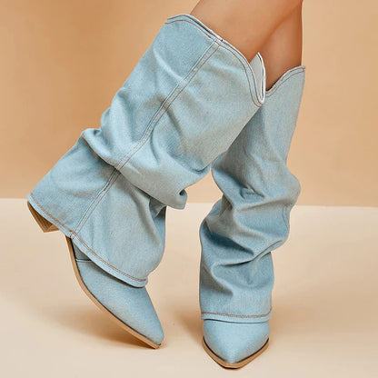 CLAIRE | DENIM KNIELAARZEN