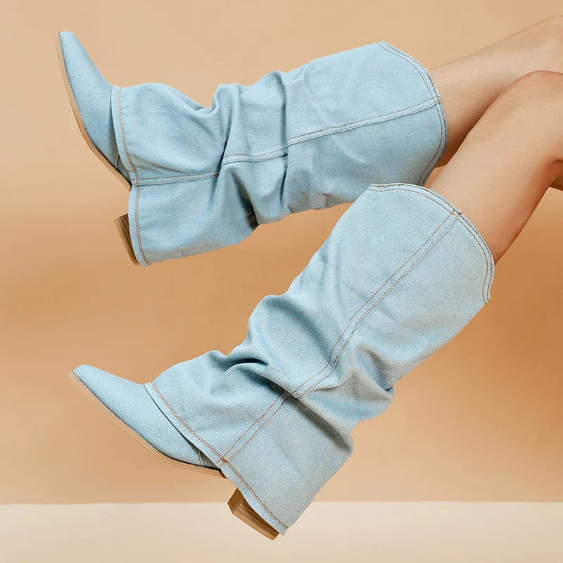 CLAIRE | DENIM KNIELAARZEN