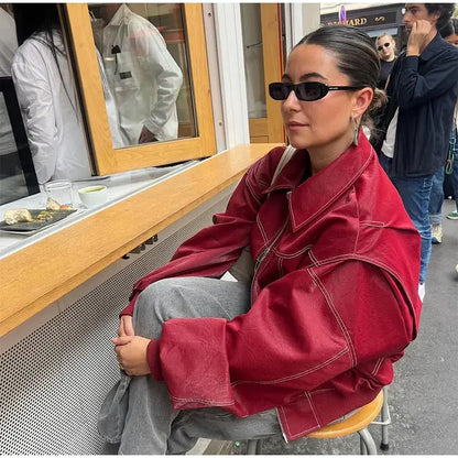 FAYE | RODE LEREN JAS