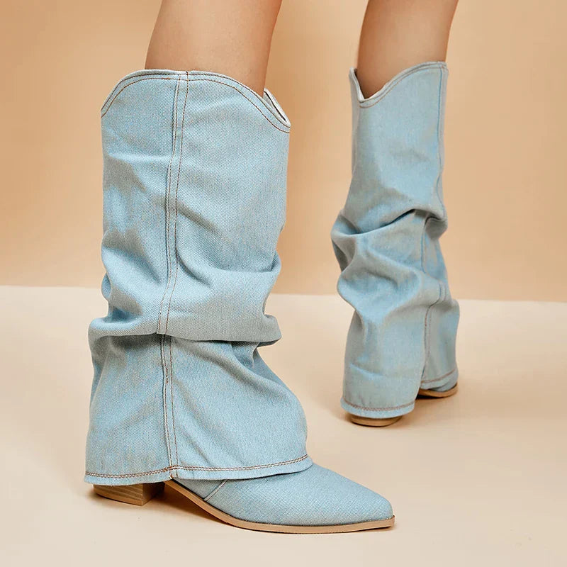CLAIRE | DENIM KNIELAARZEN